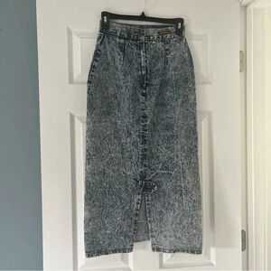 Vintage Jean St. Tropez Denim Skirt Midi Acid Wash Size 5
